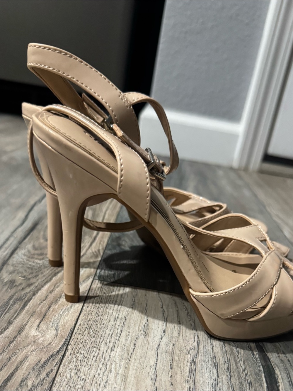 Women’s Nude Strappy High Heel Sandals